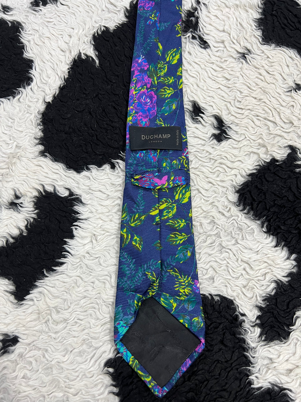 Duchamp Blue Narrow Floral Tie
