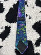 Duchamp Blue Narrow Floral Tie