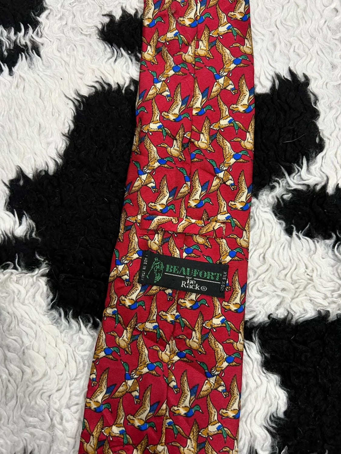 Red Flying Mallards Tie