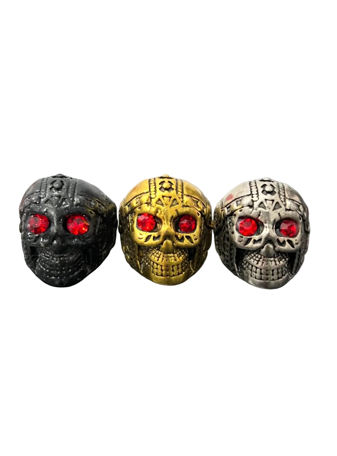Red-Eyed Voodoo Skull Chunky Ring