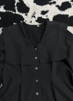 Black Collared Button-Up