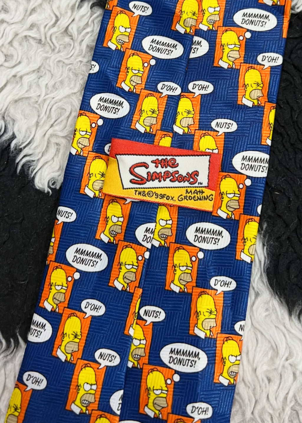 Vintage 1999 Homer Simpson "Mmm Donuts!" Tie