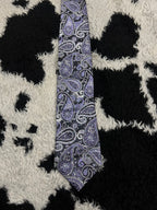 Kissa Purple & Black Embroidered Paisley Tie