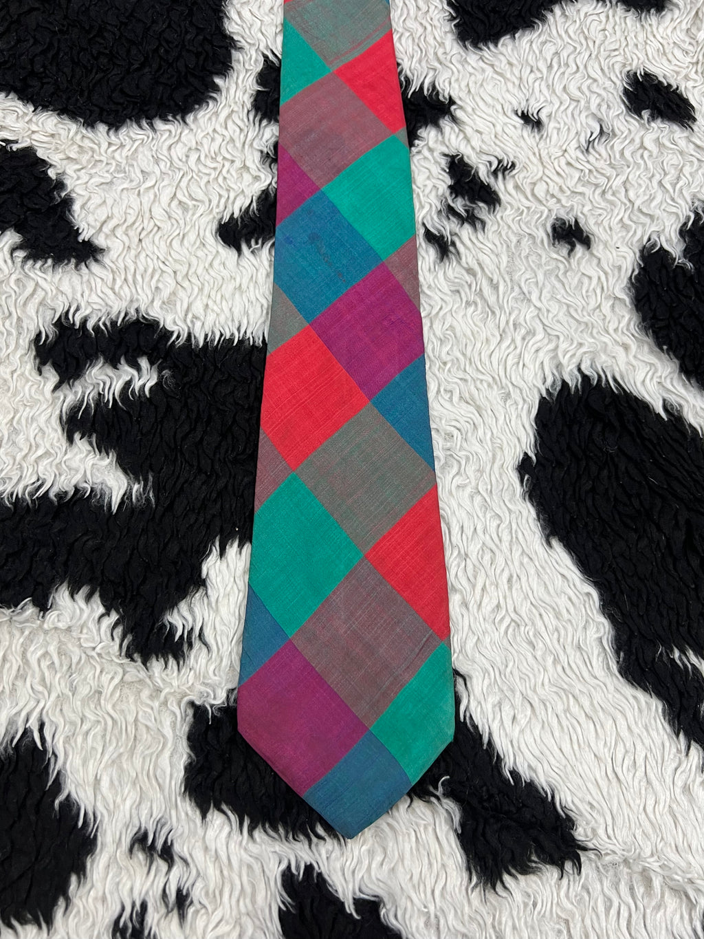 Silk Vibrant Checkered Tie