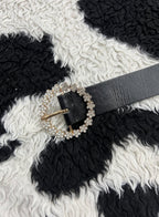 Floral Bedazzled Buckle Belt