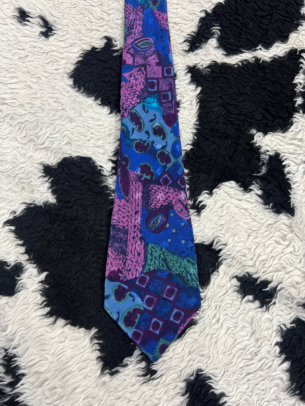 Folkspeare Blue & Pink Abstract Tie