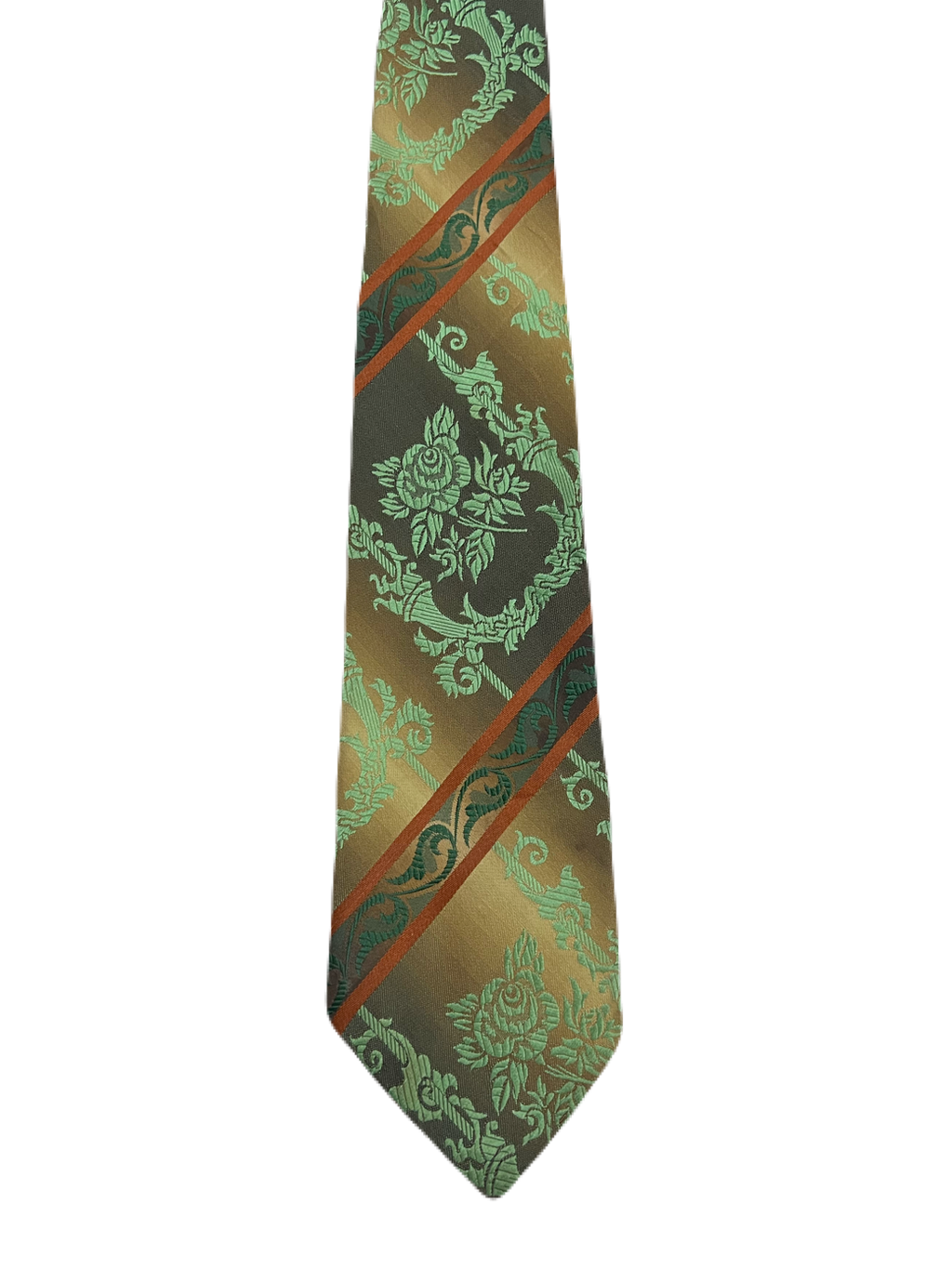 Brown & Green Embroidered Tie
