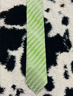 Double TWO Green Embroidered Tie