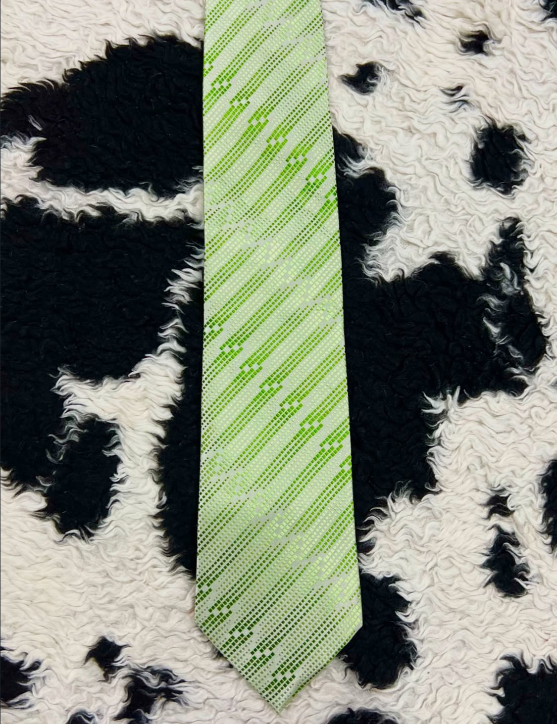Double TWO Green Embroidered Tie
