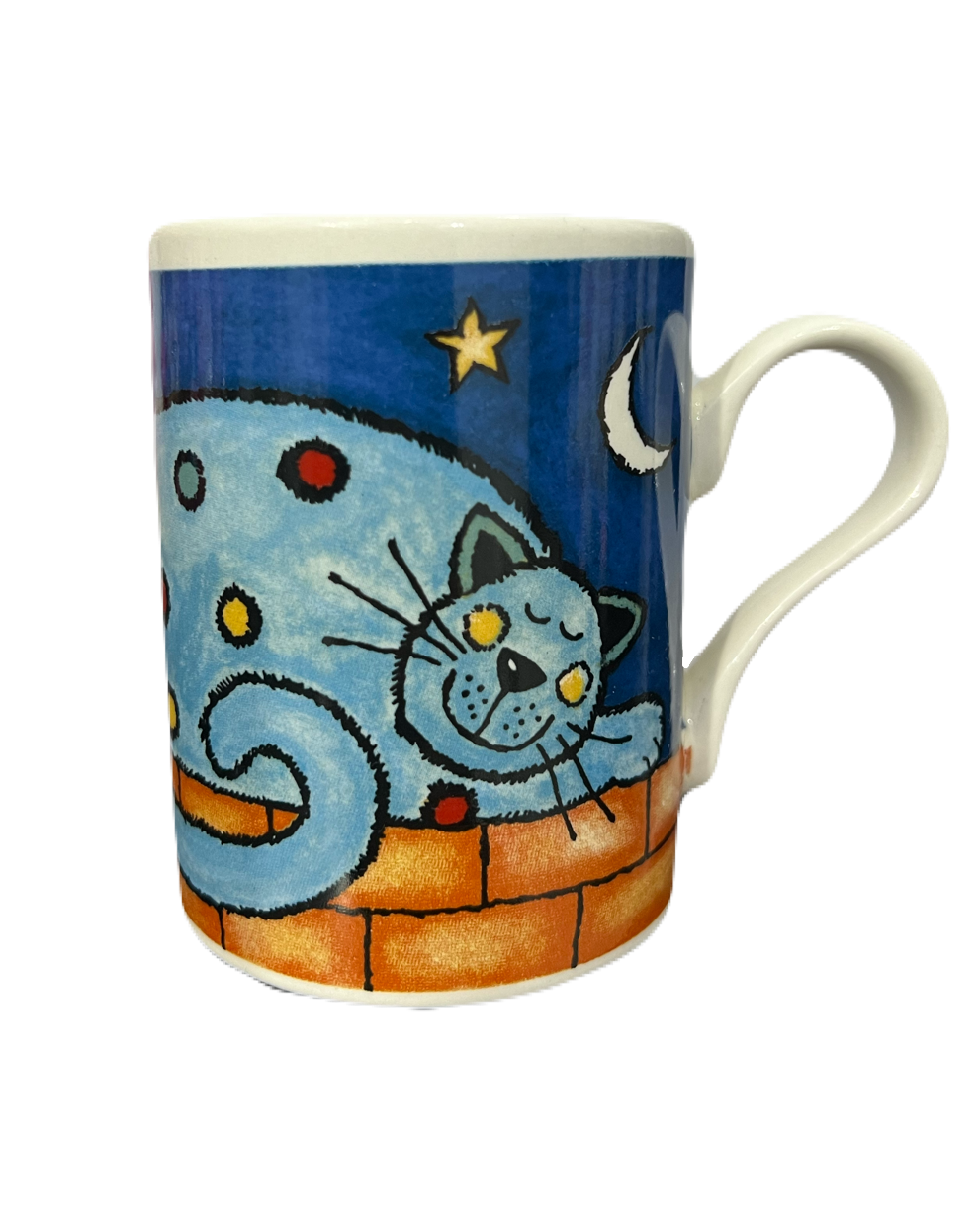 Vintage Sleeping Cat Aurthur Wood Mug