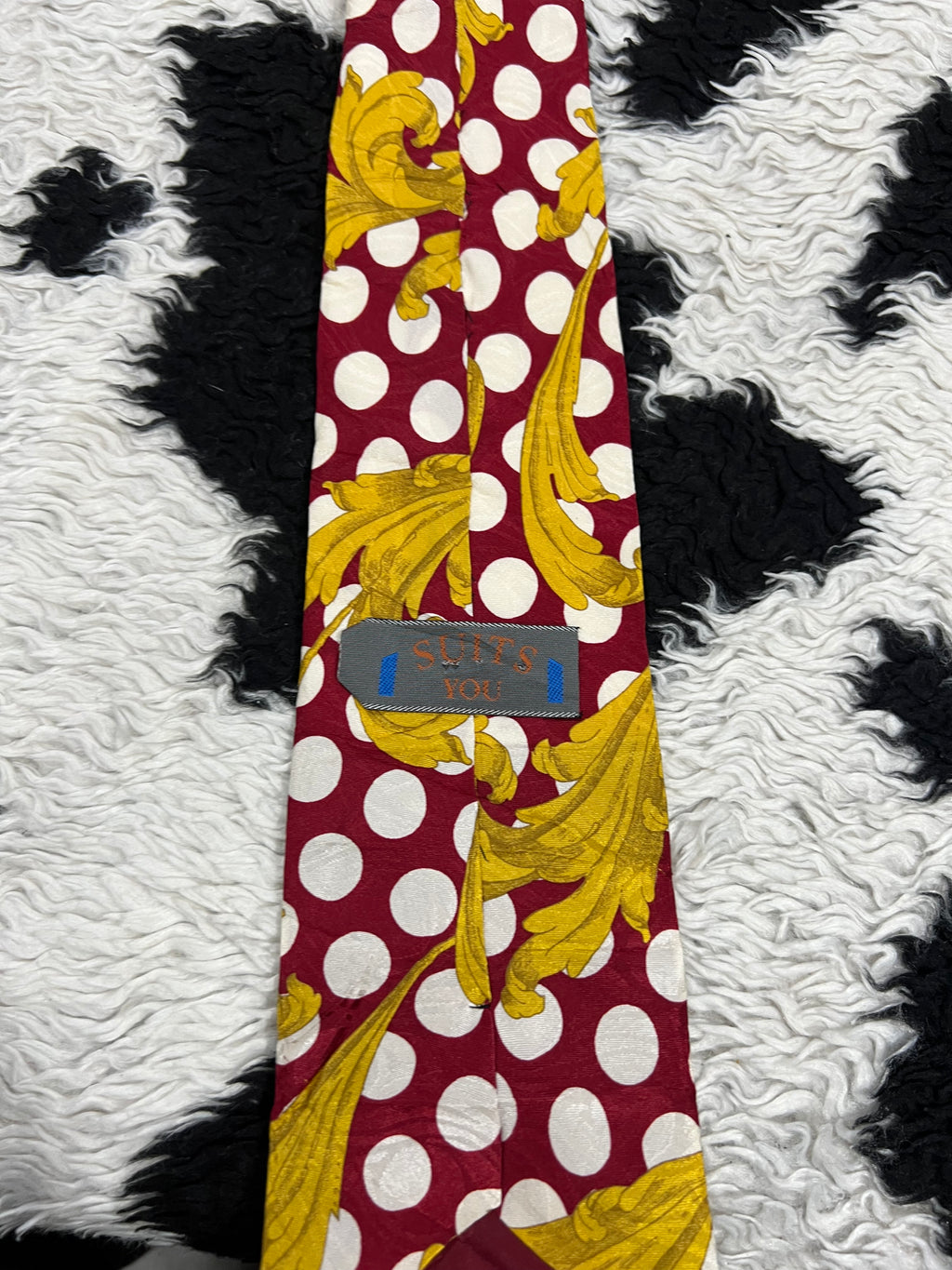 Suits You - Red & Gold Dotted Tie