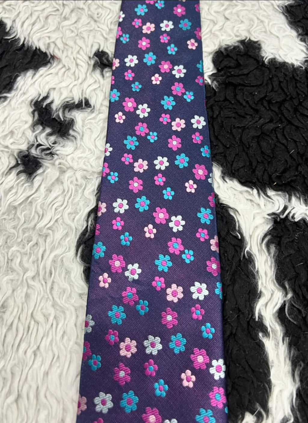 Double TWO Purple Floral Tie
