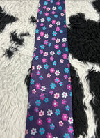 Double TWO Purple Floral Tie