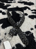 Grey Cheetah Print Belt
