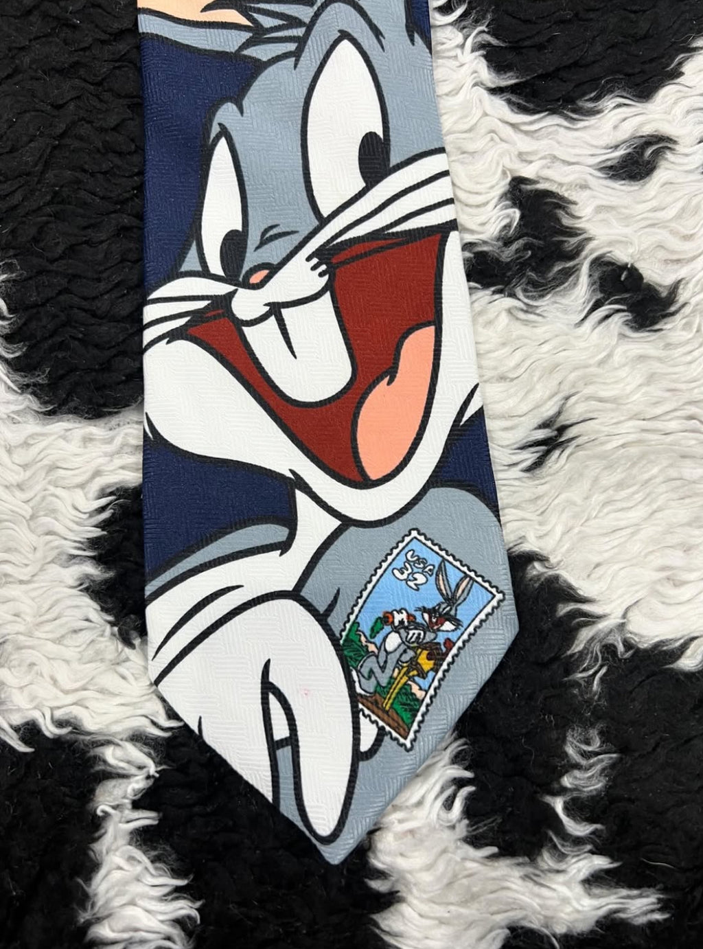Vintage 1997 Bugs Bunny Stamp Tie