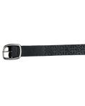 Black Carved Floral Holed Belt
