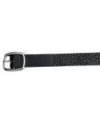Black Carved Floral Holed Belt