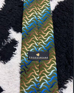 Folkespeare Green Embroidered Tie