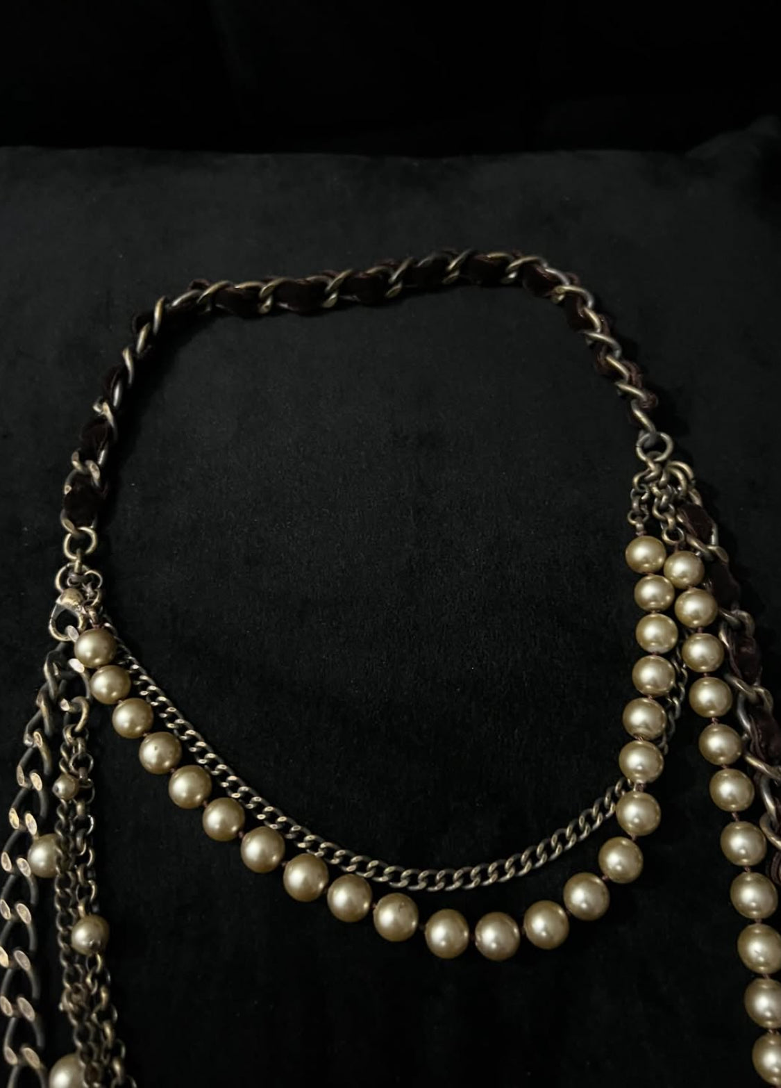Double-Layered Brown Beaded Heavy Necklace