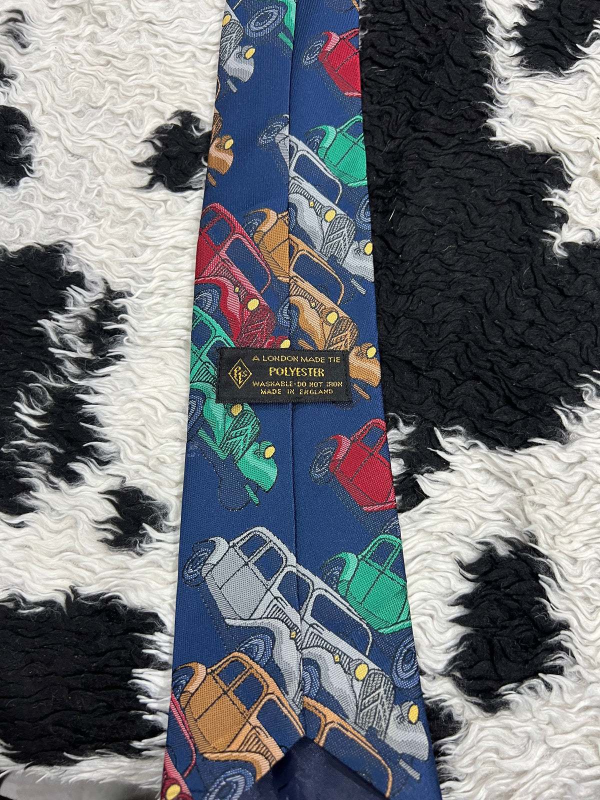 Vintage Embroidered Cars Tie