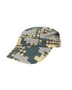 Beige & Teal Houndstooth Cap