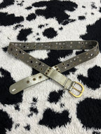 Green Studded Canvas Belt