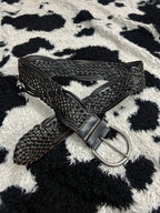 Black Braided Wide Belt