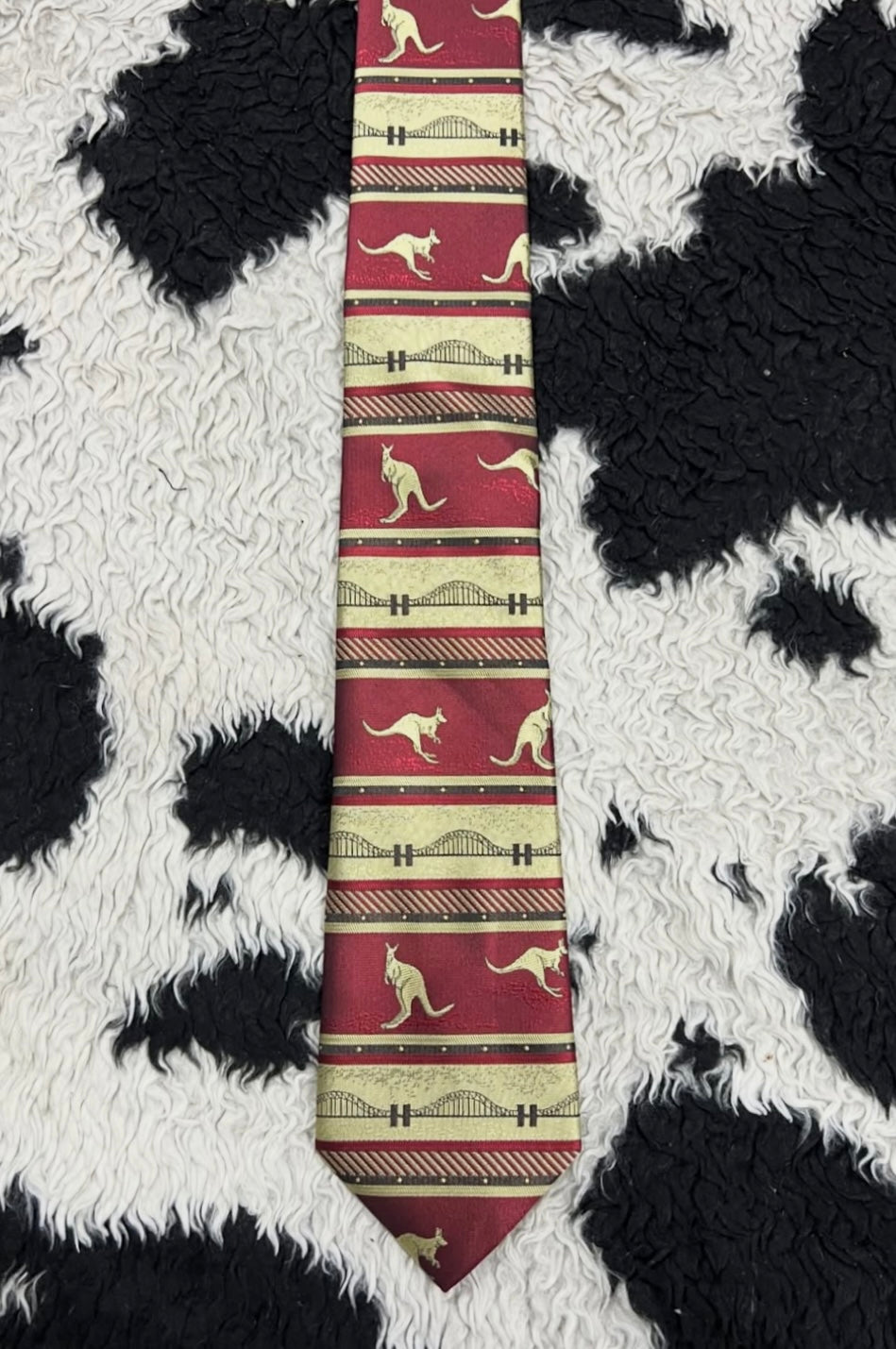 Fully Embroidered Kangaroo Tie