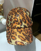 Cheetah Print Glitter Cap
