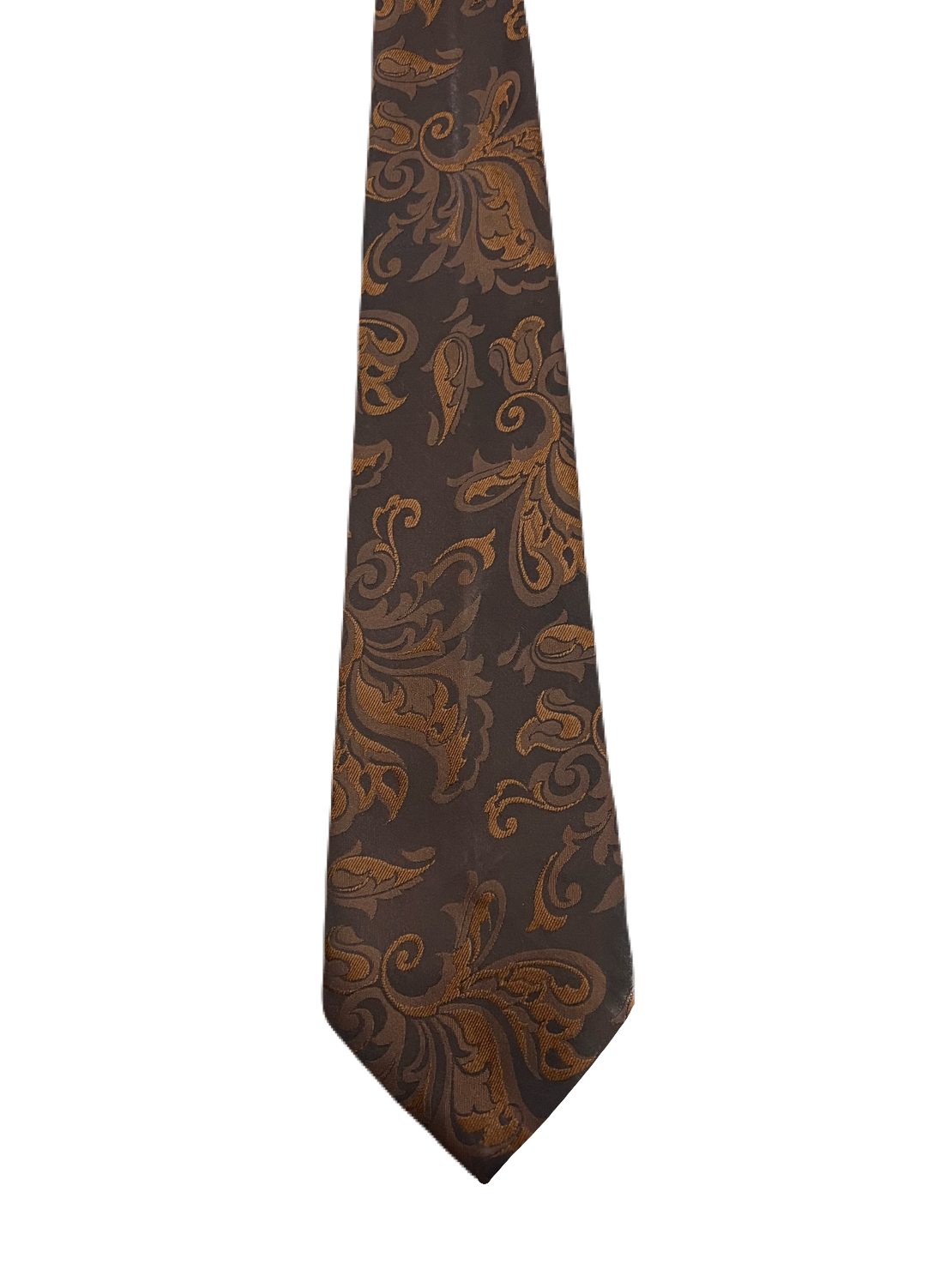 Brown Embroidered Tie