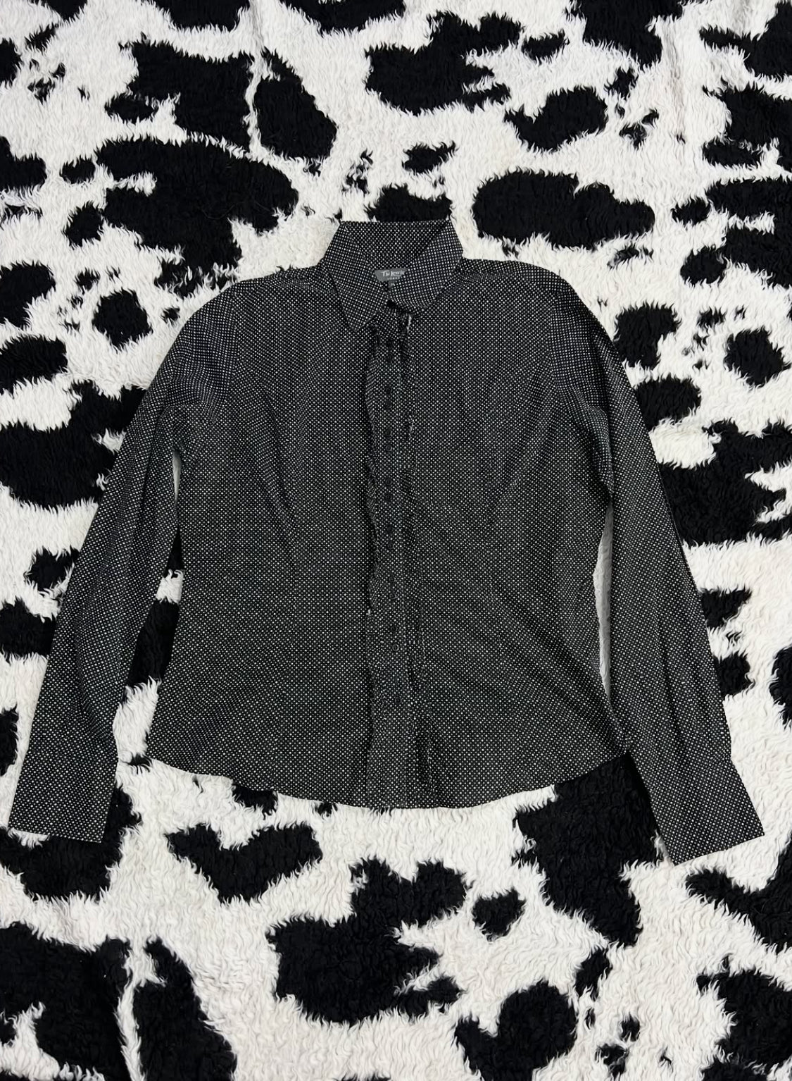 TM Lewins Black Dotted Women's Buttonup