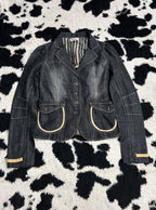 Grey Denim Coat Jacket (Medium)