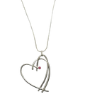 Pink Heart Metal Necklace