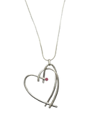 Pink Heart Metal Necklace