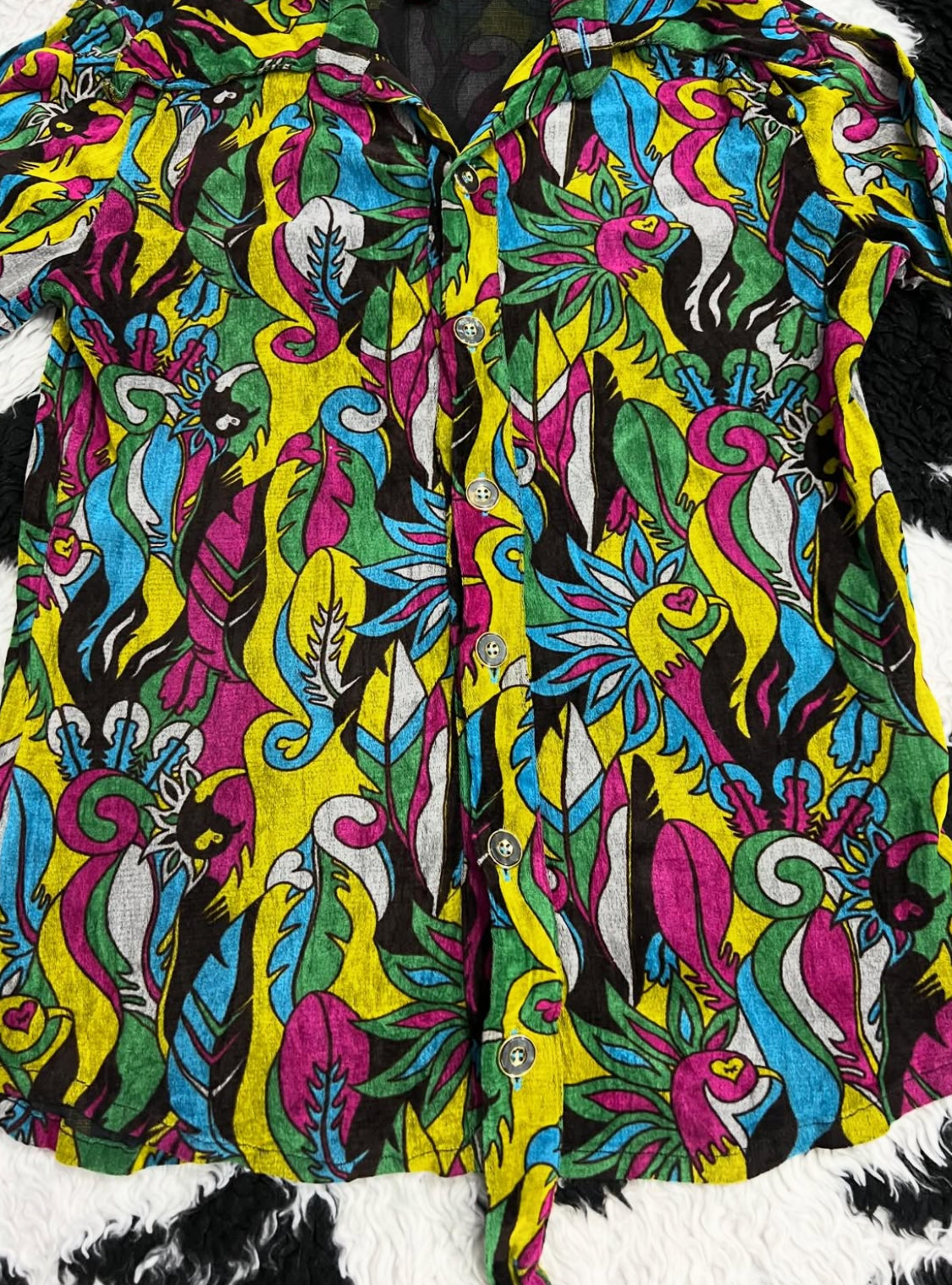 70s Coded Peacock Buttonup