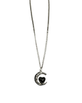 Moon & Heart Silver Necklace