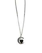 Moon & Heart Silver Necklace