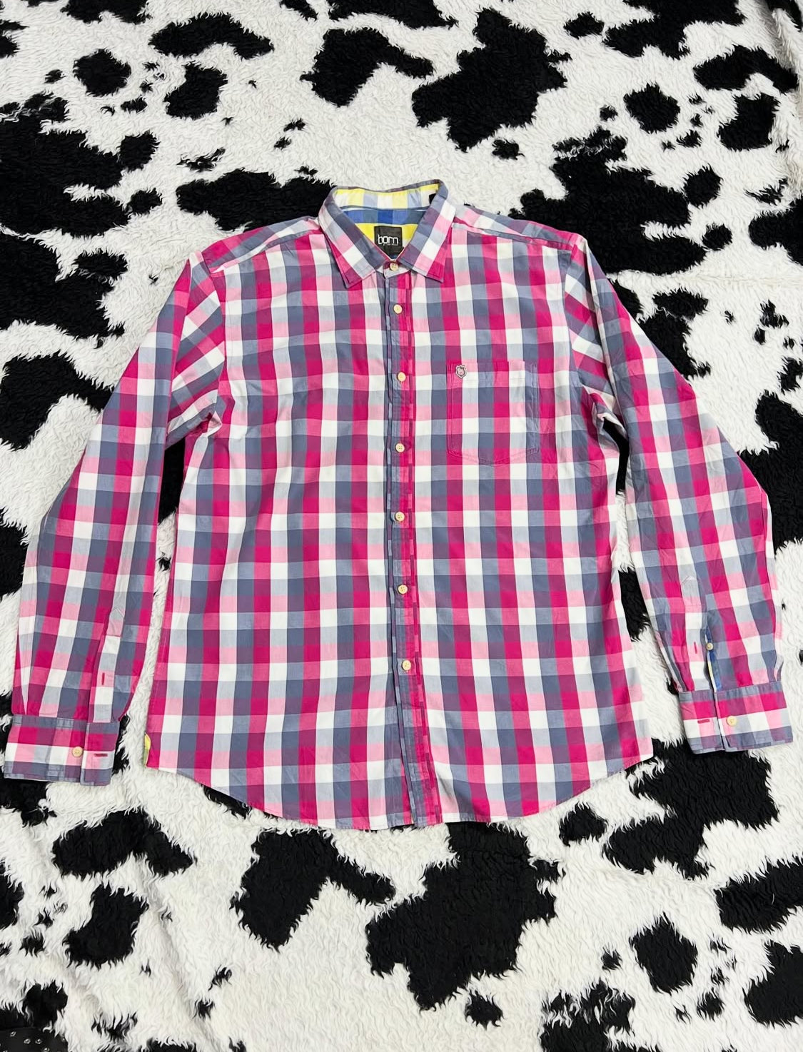 Born by Ted Baker Pink Checkered Buttonup