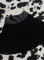 Knee Length Black Velvet Skirt