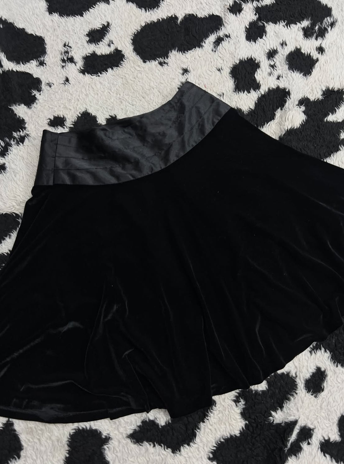 Knee Length Black Velvet Skirt