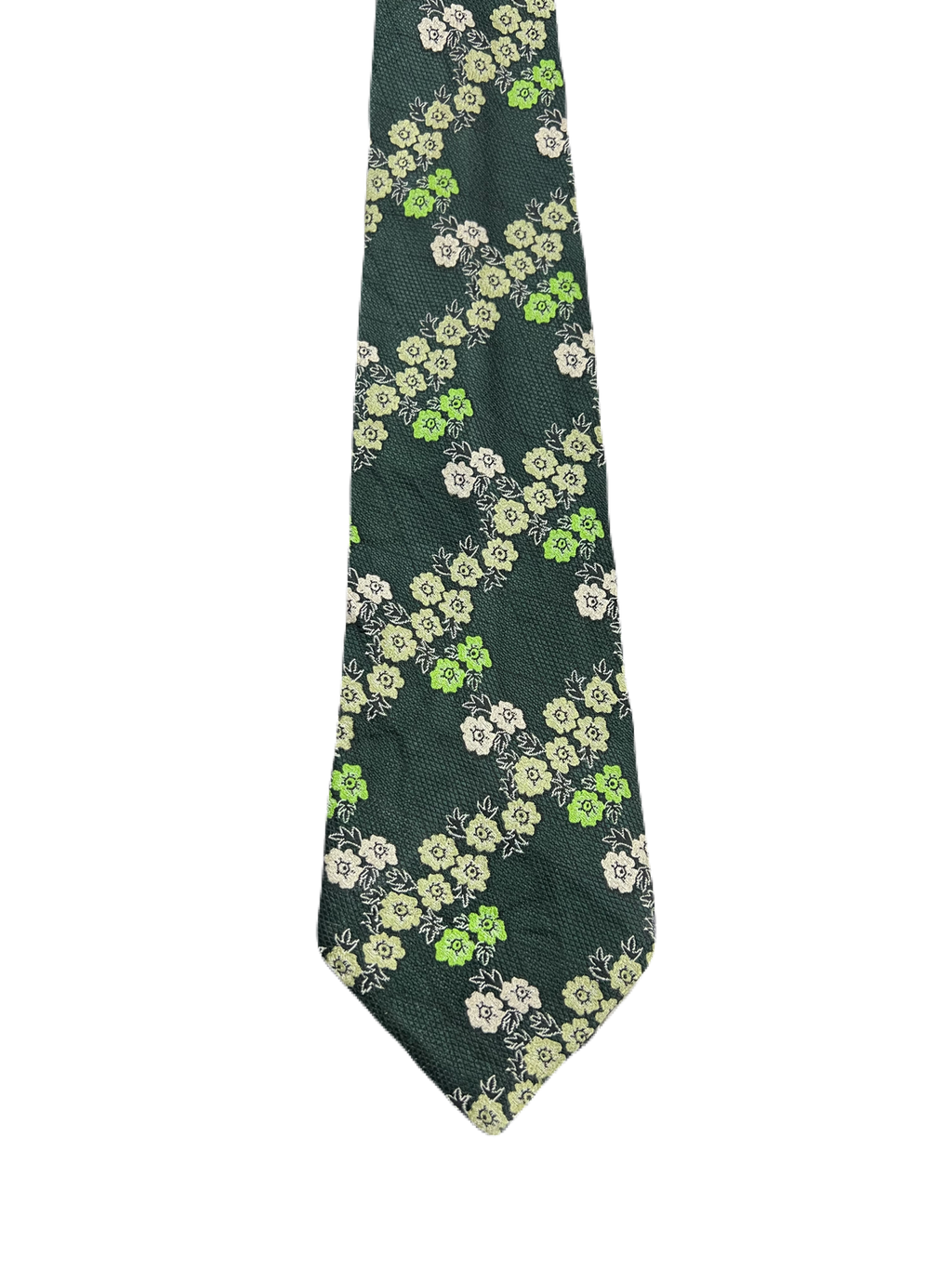 Tootal Green Floral Embroidered Tie