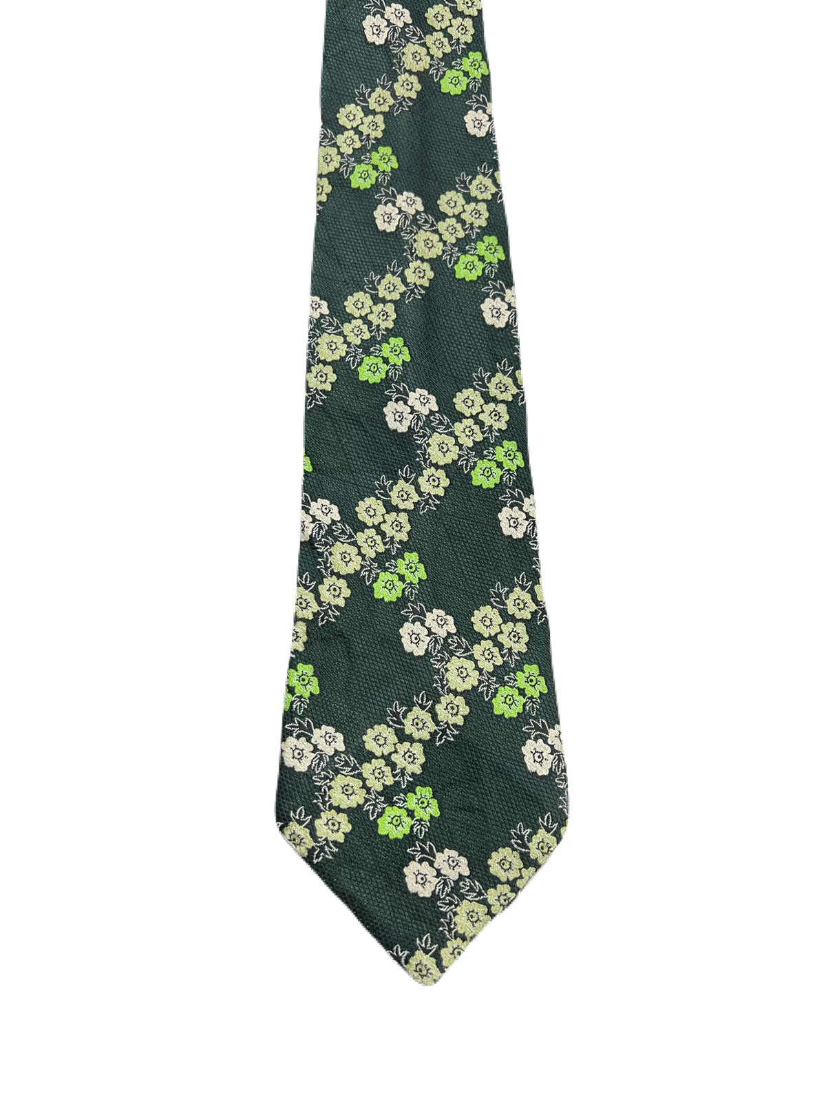 Tootal Green Floral Embroidered Tie