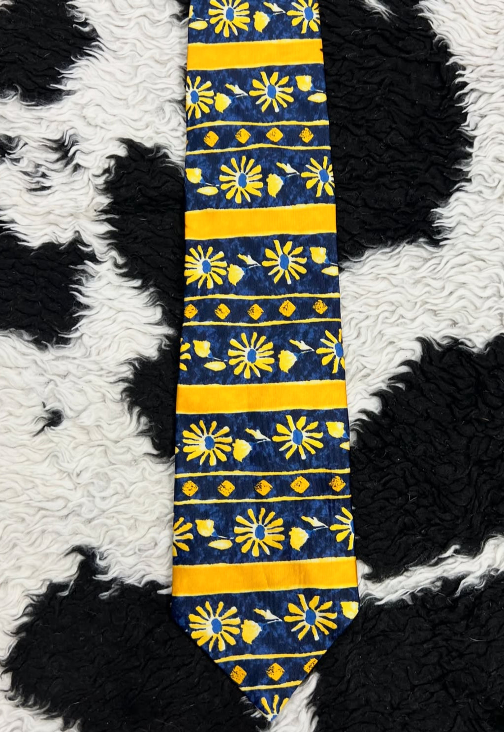 Yellow & Blue Floral Tie