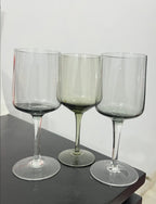 Set of 3 Black Wine Glasses