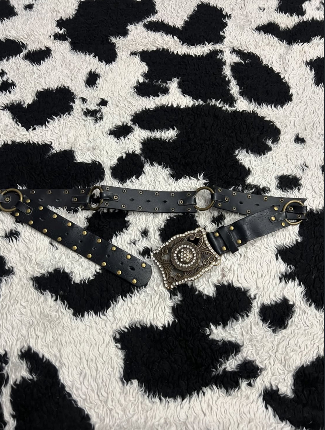 Vintage Buckle Interlinked Black Belt