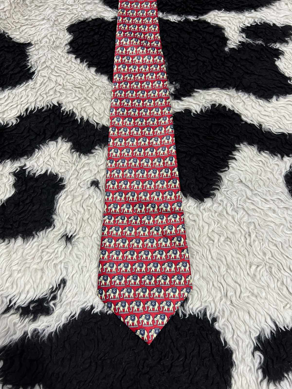 Vintage Rene Chagal Elephants Tie