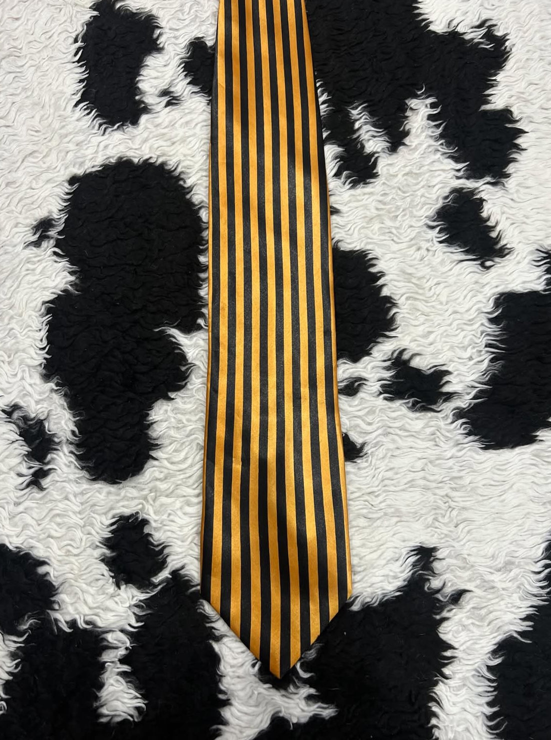 Orange & Black Striped Tie