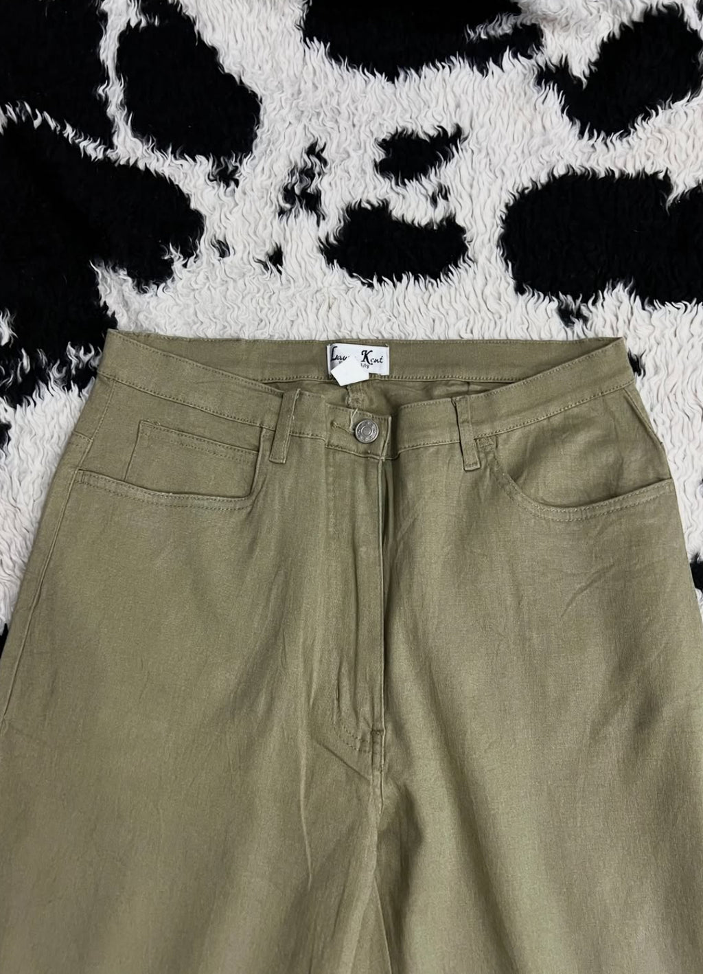 Olive Green Embroidered Pants (Waist 30)