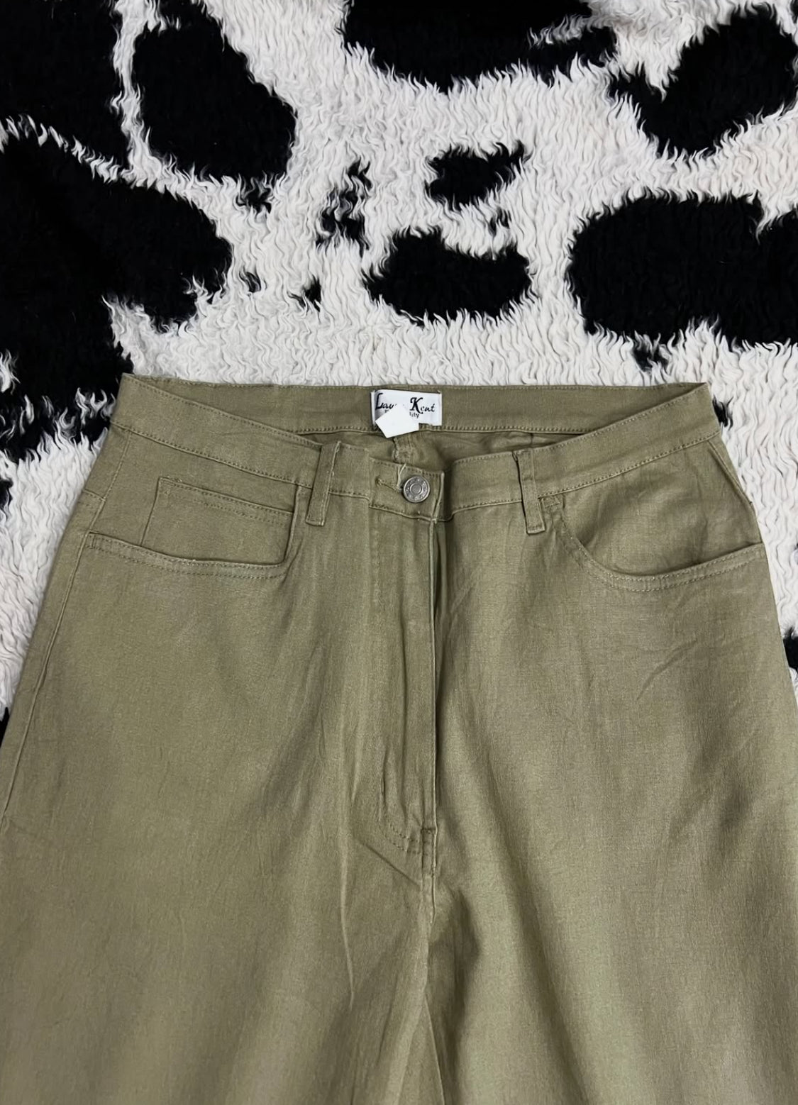 Olive Green Embroidered Pants (Waist 30)