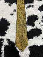 Fully Embroidered Gold Paisley Tie